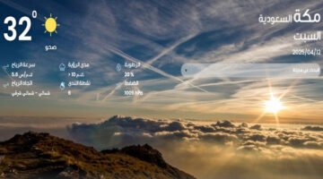 أمطار خفيفة ورياح نشطة مثيرة للاتربة والغبار .. الوطني للأرصاد يكشف حالة طقس منطقة مكة المكرمة اليوم السبت 12\4\2025